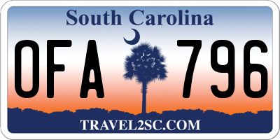 SC license plate OFA796