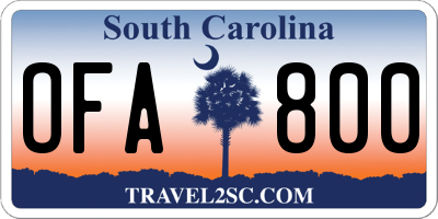 SC license plate OFA800