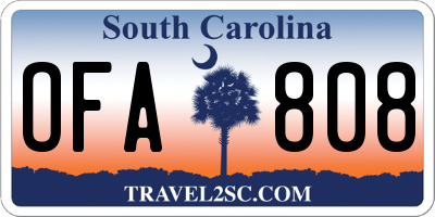 SC license plate OFA808