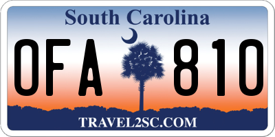 SC license plate OFA810