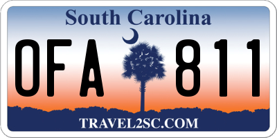 SC license plate OFA811