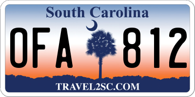 SC license plate OFA812