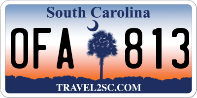 SC license plate OFA813