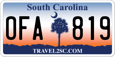 SC license plate OFA819
