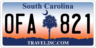 SC license plate OFA821