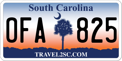 SC license plate OFA825