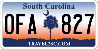 SC license plate OFA827