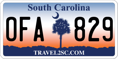 SC license plate OFA829