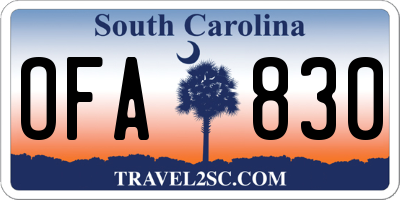 SC license plate OFA830