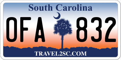 SC license plate OFA832