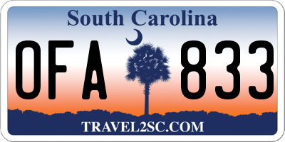 SC license plate OFA833