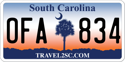 SC license plate OFA834