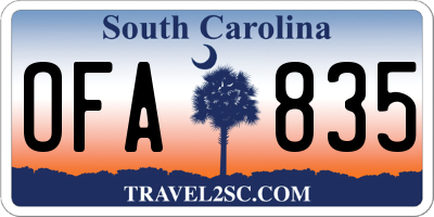 SC license plate OFA835