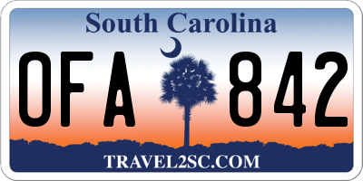 SC license plate OFA842