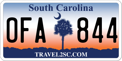 SC license plate OFA844