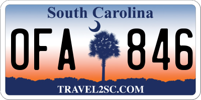SC license plate OFA846