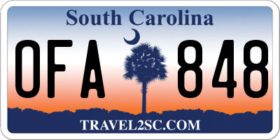 SC license plate OFA848