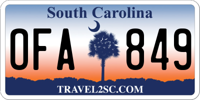 SC license plate OFA849