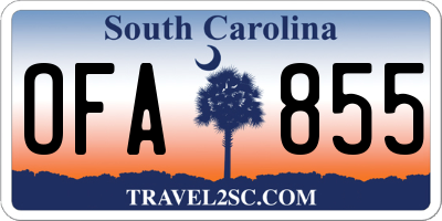 SC license plate OFA855