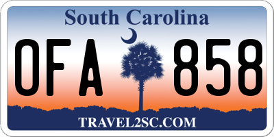 SC license plate OFA858