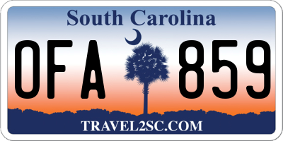 SC license plate OFA859