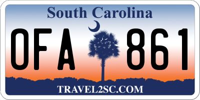 SC license plate OFA861