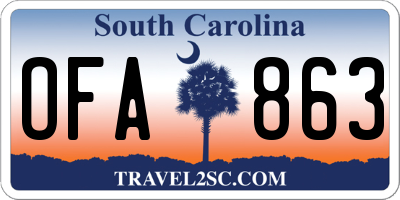 SC license plate OFA863