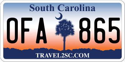 SC license plate OFA865