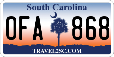SC license plate OFA868