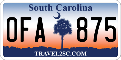 SC license plate OFA875