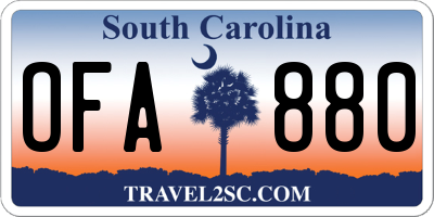 SC license plate OFA880