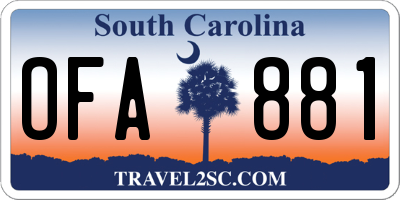 SC license plate OFA881
