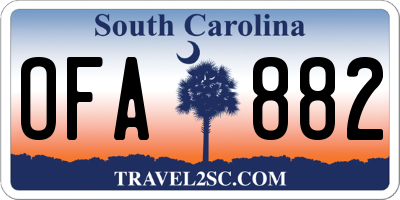 SC license plate OFA882
