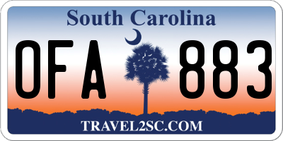 SC license plate OFA883