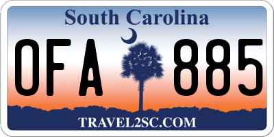SC license plate OFA885