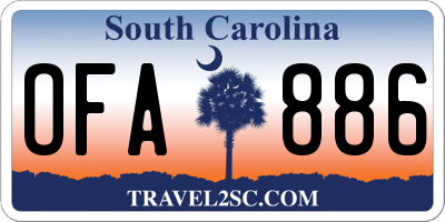 SC license plate OFA886