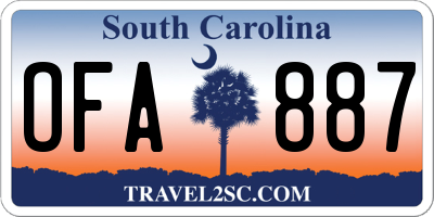 SC license plate OFA887