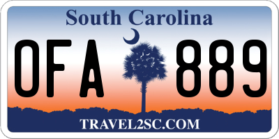 SC license plate OFA889