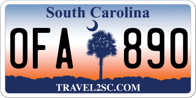 SC license plate OFA890