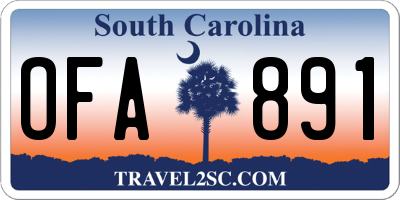 SC license plate OFA891