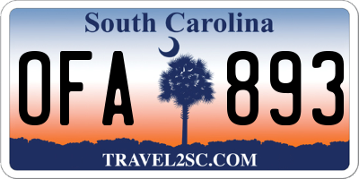 SC license plate OFA893