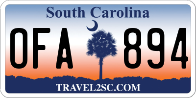 SC license plate OFA894