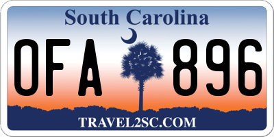 SC license plate OFA896