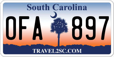 SC license plate OFA897