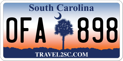 SC license plate OFA898