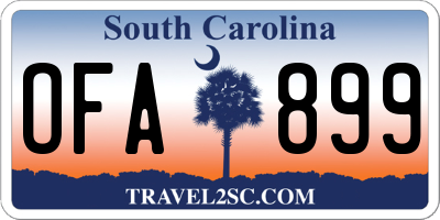 SC license plate OFA899