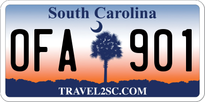 SC license plate OFA901