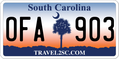 SC license plate OFA903