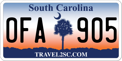 SC license plate OFA905