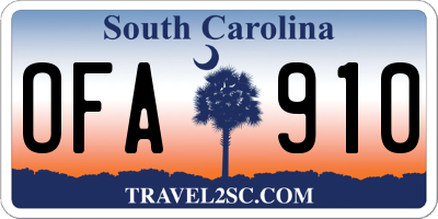 SC license plate OFA910